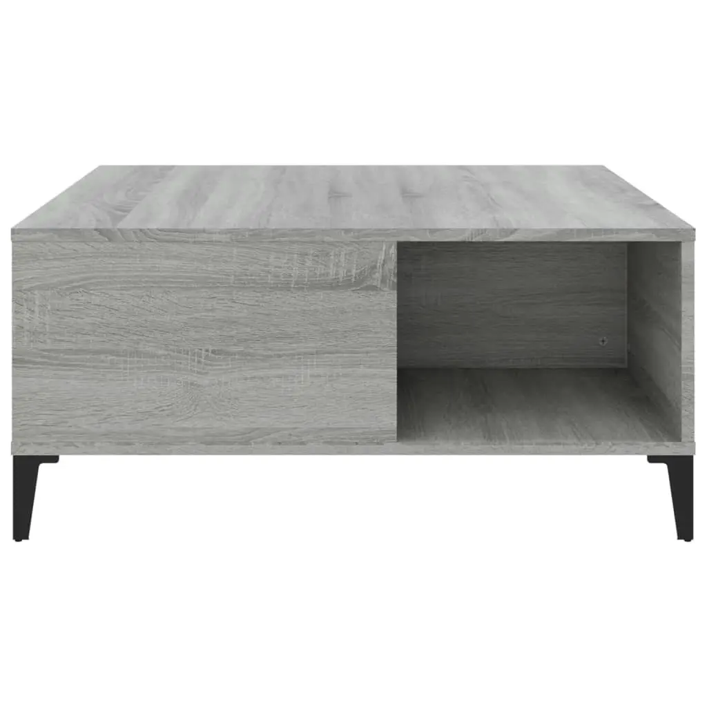 Coffee Table Grey Sonoma 80x80x36.5 cm Engineered Wood 821106