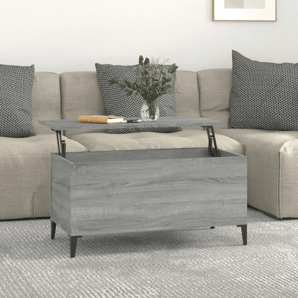 Coffee Table Grey Sonoma 90x44.5x45 cm Engineered Wood 819594