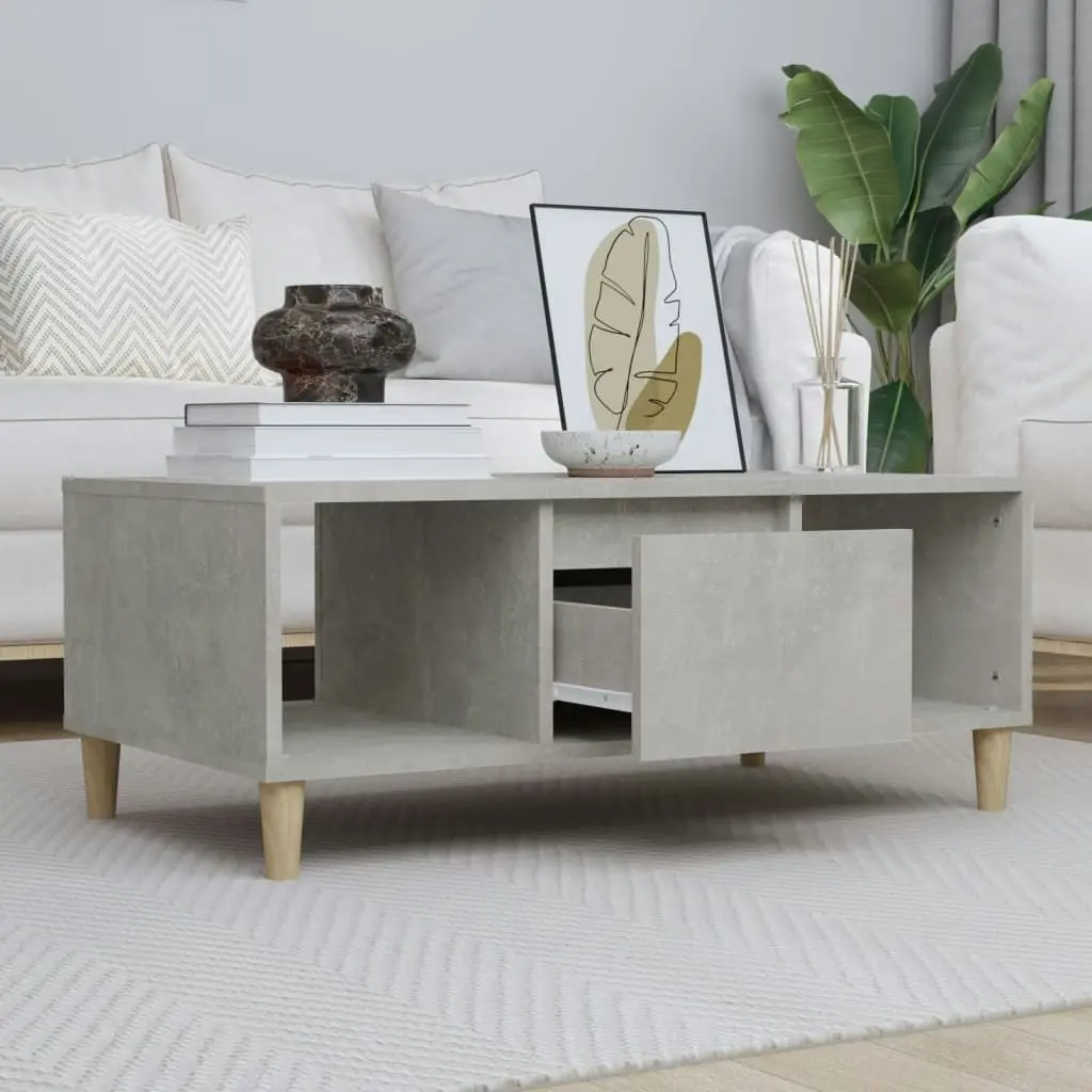 Coffee Table Concrete Grey 90x50x36.5 cm Engineered Wood 821064