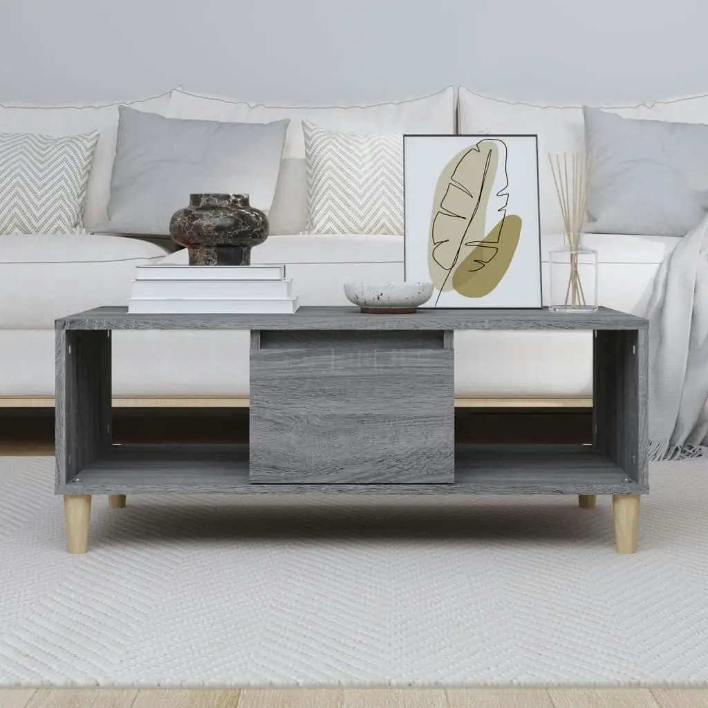 Coffee Table Grey Sonoma 90x50x36.5 cm Engineered Wood 821066