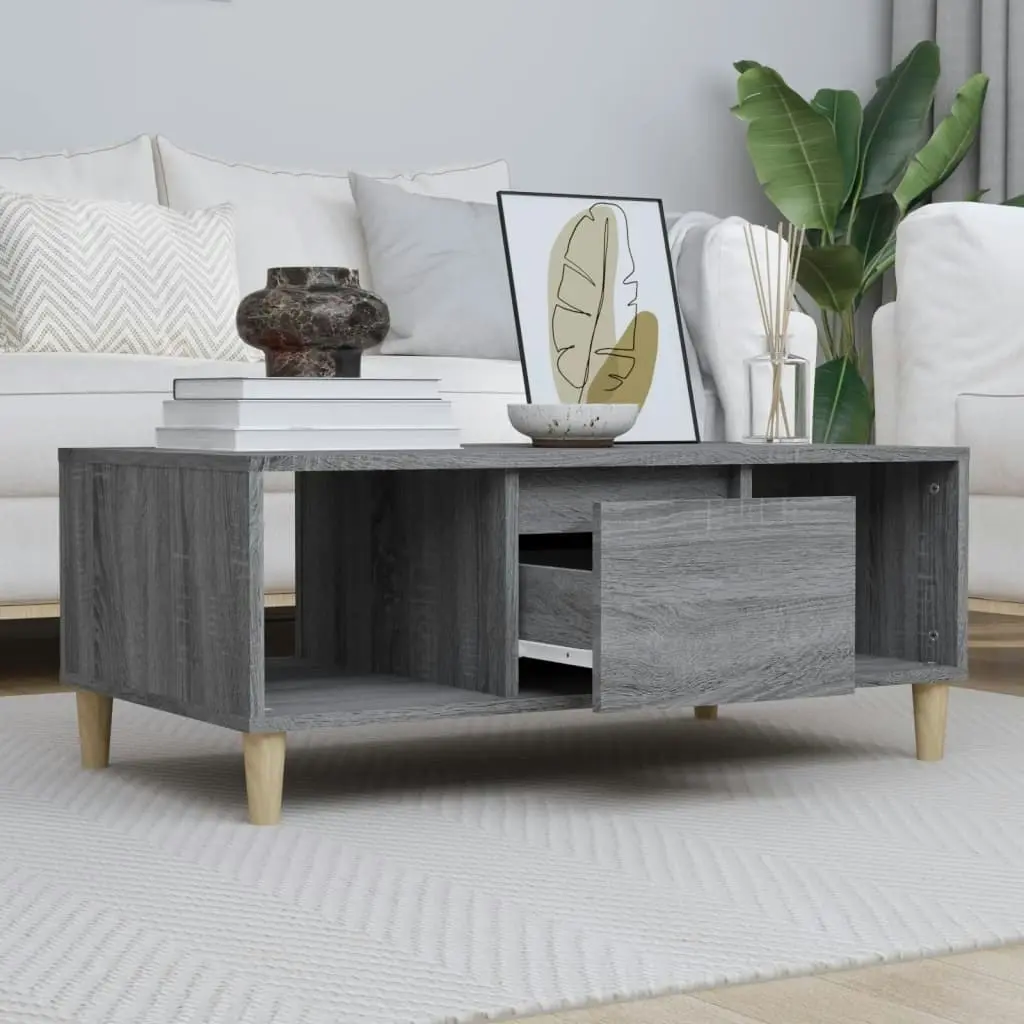 Coffee Table Grey Sonoma 90x50x36.5 cm Engineered Wood 821066