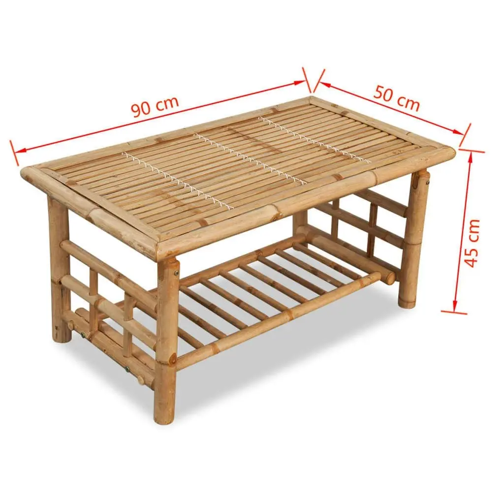 Coffee Table Bamboo 90x50x45 cm 243713