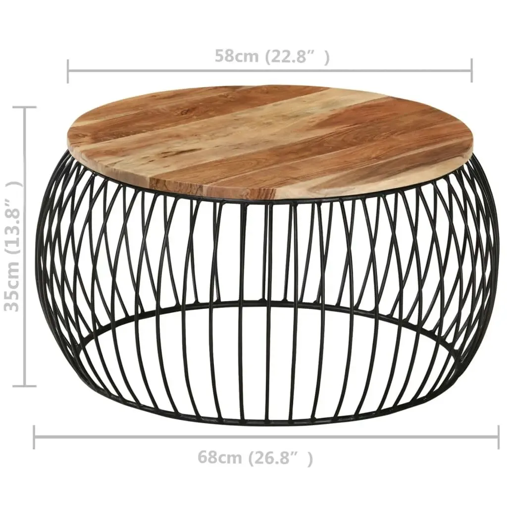 Coffee Table Ø68 cm Solid Acacia Wood 338021