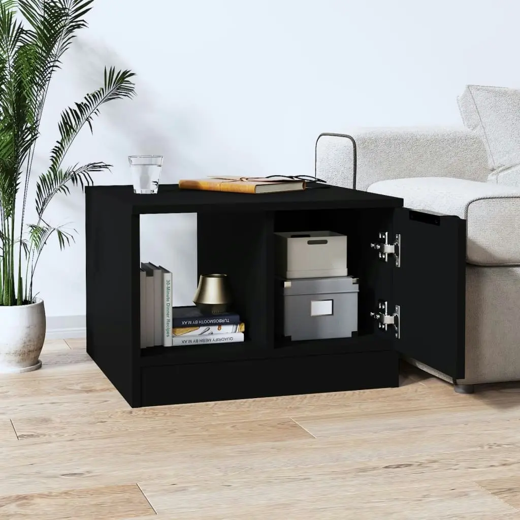 Coffee Table Black 50x50x36 cm Engineered Wood 811341