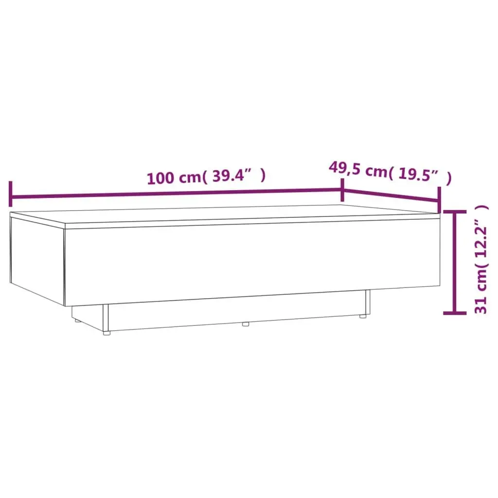 Coffee Table Grey 100x49.5x31 cm Engineered Wood 803391