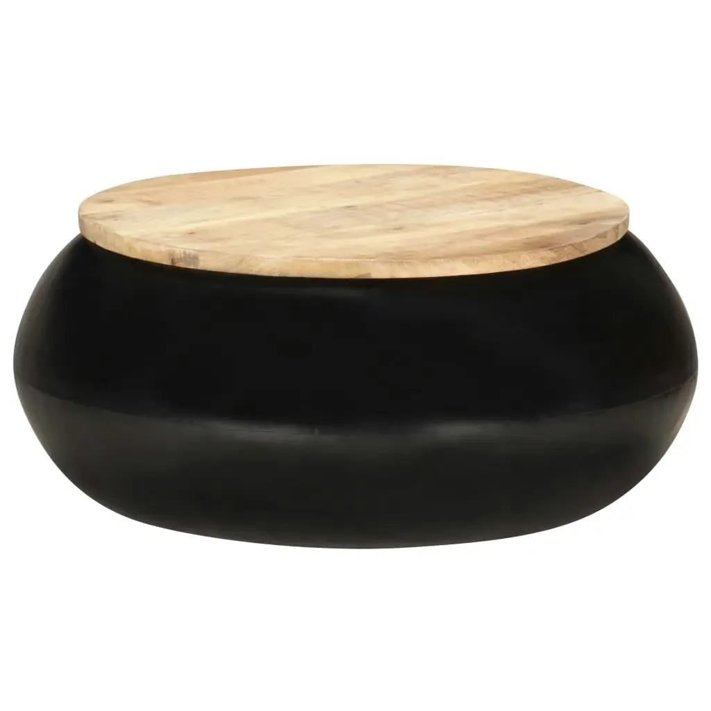 Coffee Table Black 68x68x30 cm Solid Mango Wood 323533