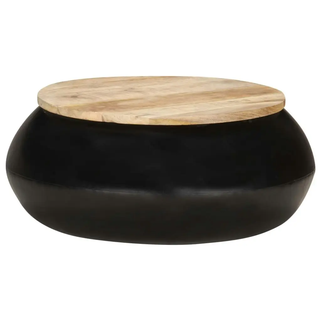 Coffee Table Black 68x68x30 cm Solid Mango Wood 323533