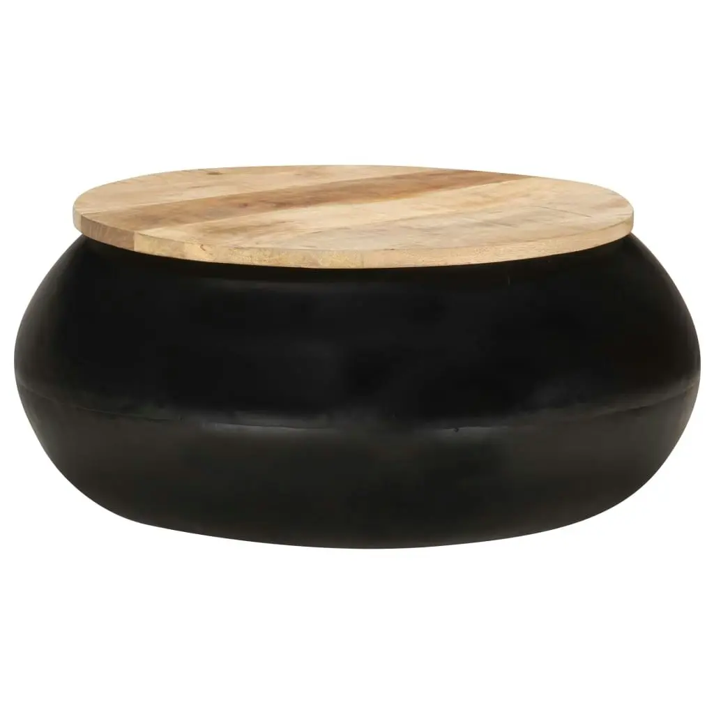 Coffee Table Black 68x68x30 cm Solid Mango Wood 323533