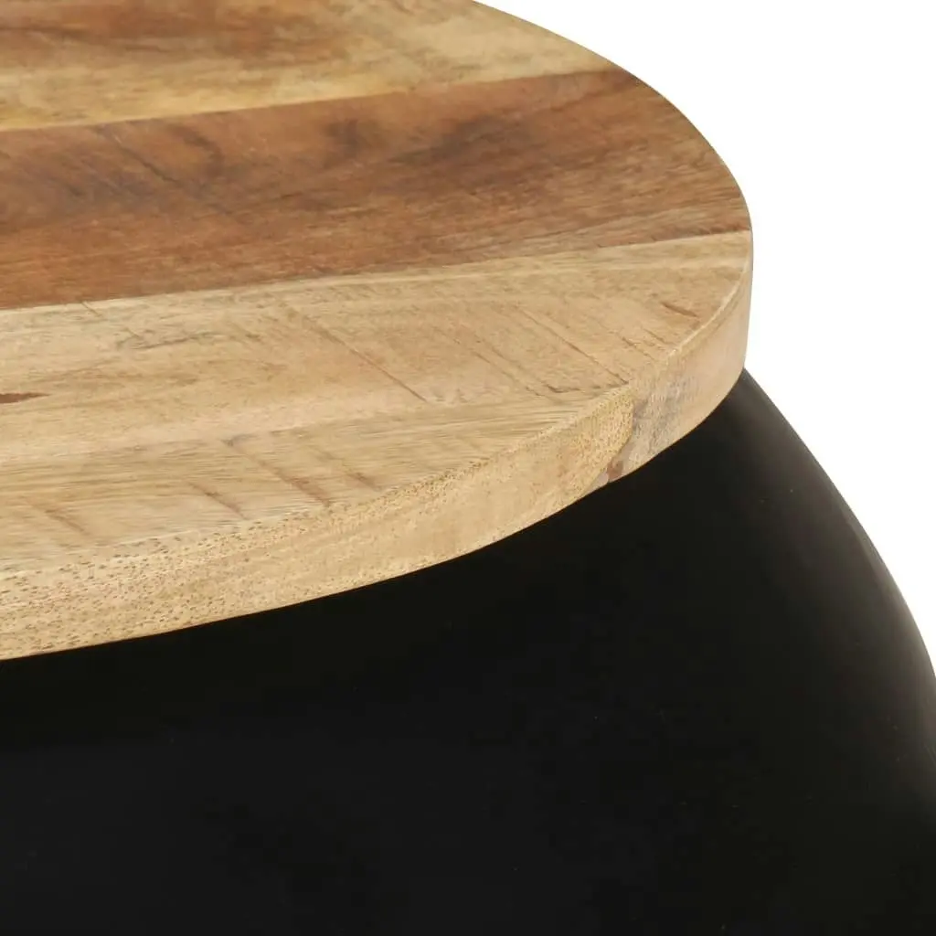 Coffee Table Black 68x68x30 cm Solid Mango Wood 323533