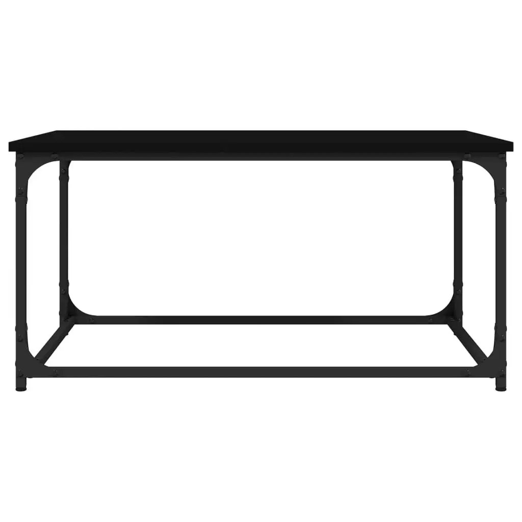 Coffee Table Black 80x50x40 cm Engineered Wood and Iron 823292