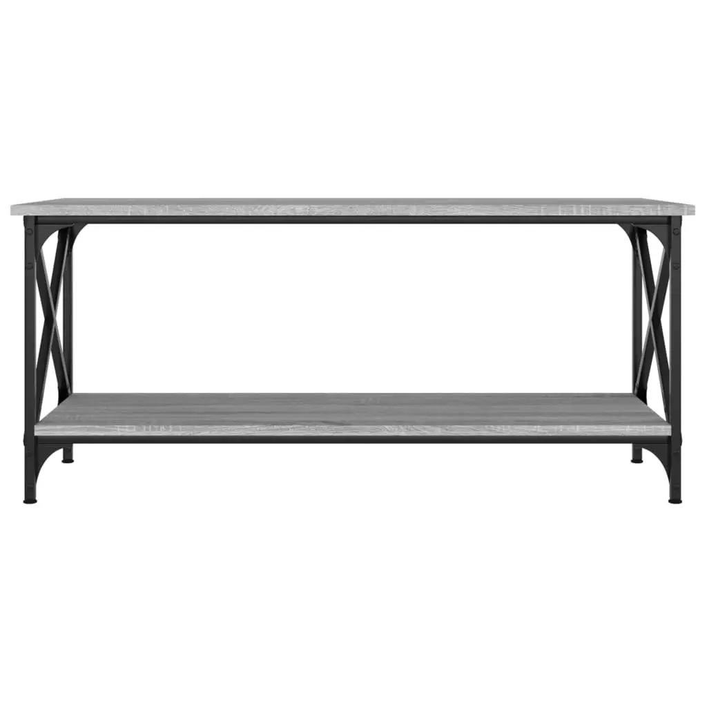 Coffee Table Grey Sonoma 100x45x45 cm Engineered Wood and Iron 823315