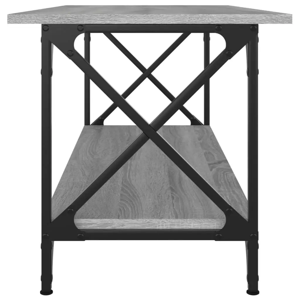 Coffee Table Grey Sonoma 100x45x45 cm Engineered Wood and Iron 823315