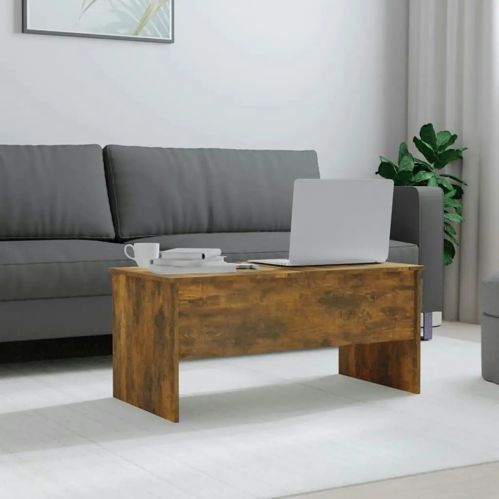 Coffee Table Smoked Oak 102x50.5x46.5 cm Engineered Wood 819299