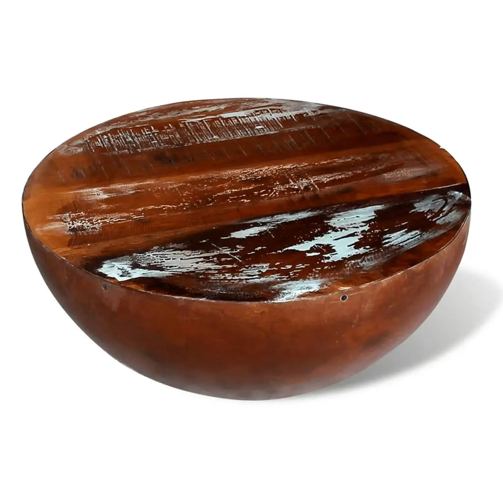 Coffee Table Bowl-shaped with Steel Base Solid Reclaimed Wood 241648