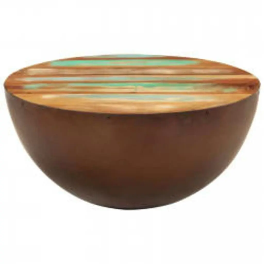 Coffee Table Bowl-shaped with Steel Base Solid Reclaimed Wood 241648