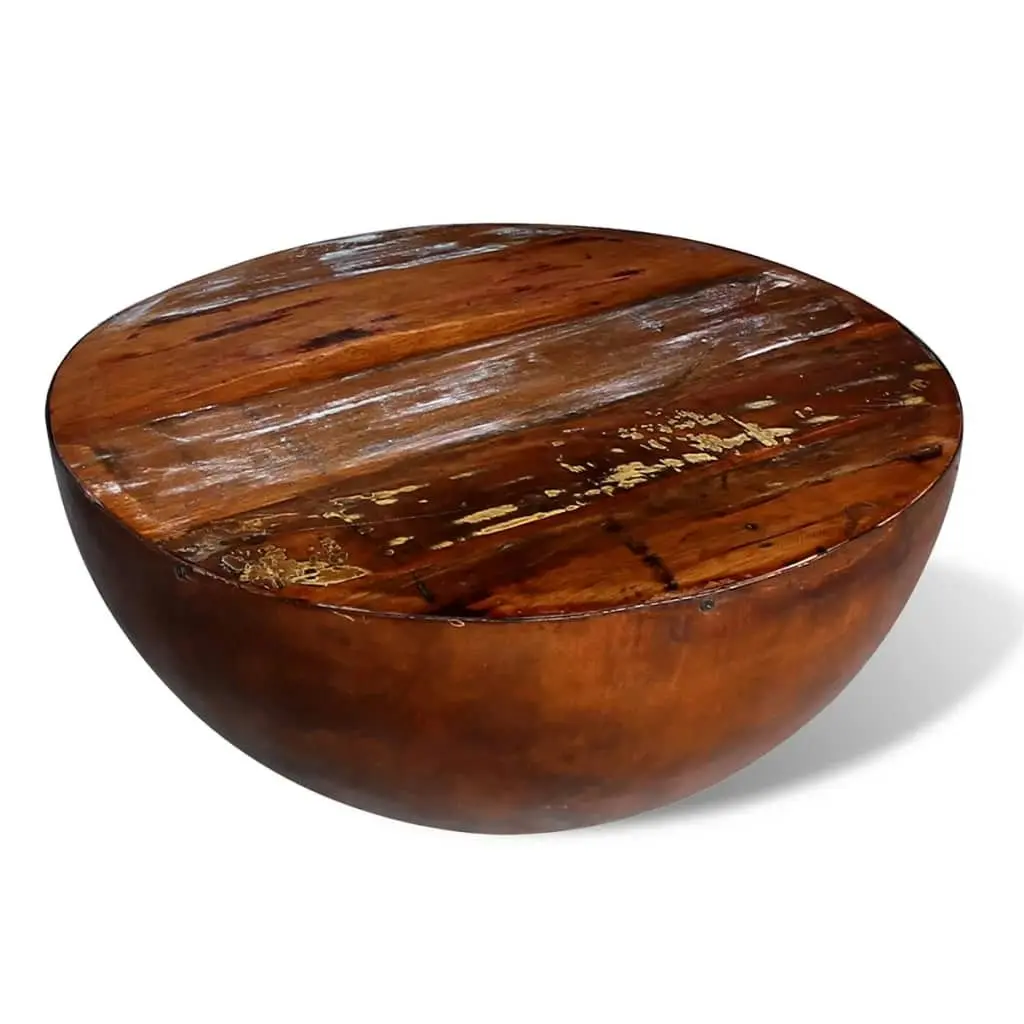 Coffee Table Bowl-shaped with Steel Base Solid Reclaimed Wood 241648