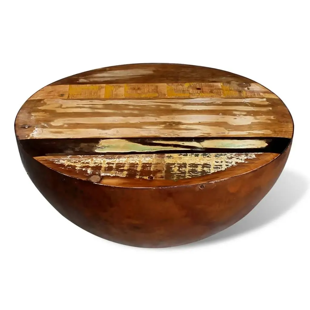 Coffee Table Bowl-shaped with Steel Base Solid Reclaimed Wood 241648