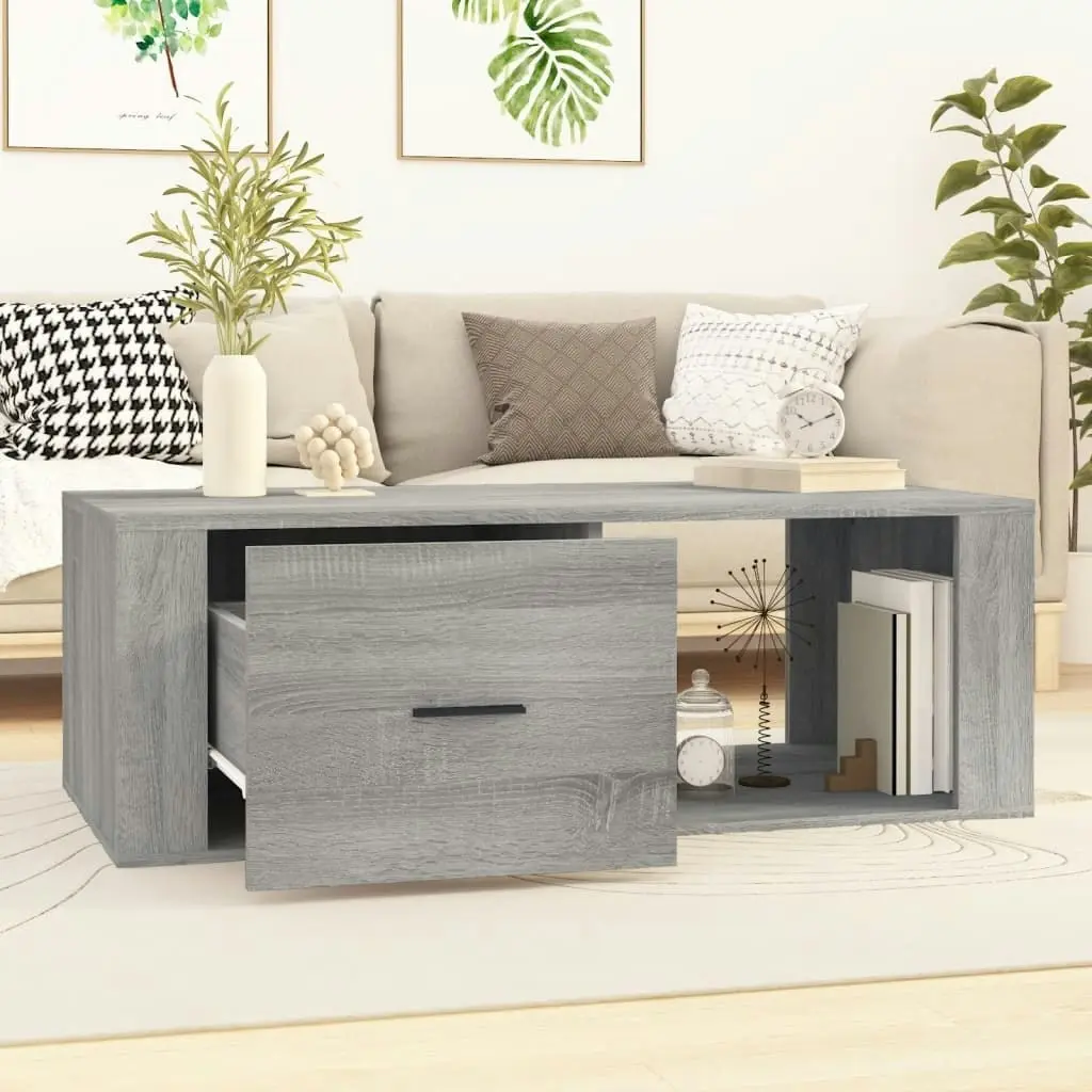 Coffee Table Grey Sonoma 100x50.5x35 cm Engineered Wood 816542