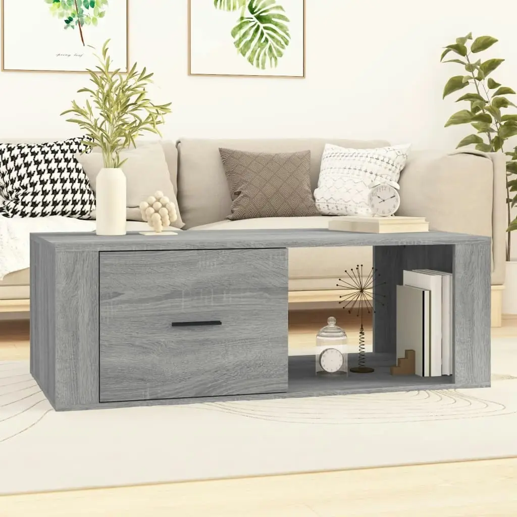 Coffee Table Grey Sonoma 100x50.5x35 cm Engineered Wood 816542