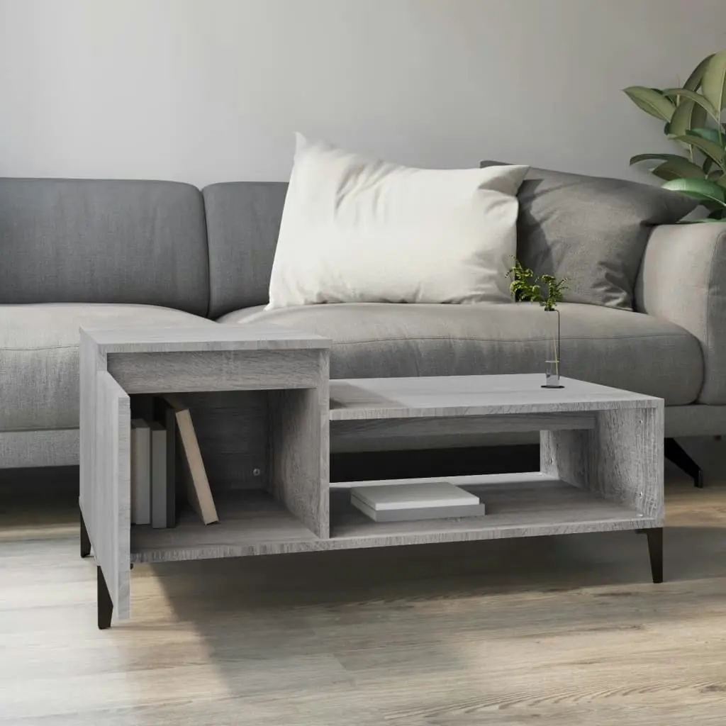 Coffee Table Grey Sonoma 100x50x45 cm Engineered Wood 821138