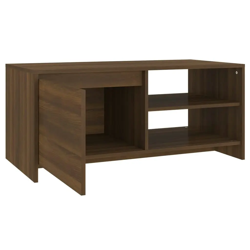 Coffee Table Brown Oak 102x50x45 cm Engineered Wood 813034