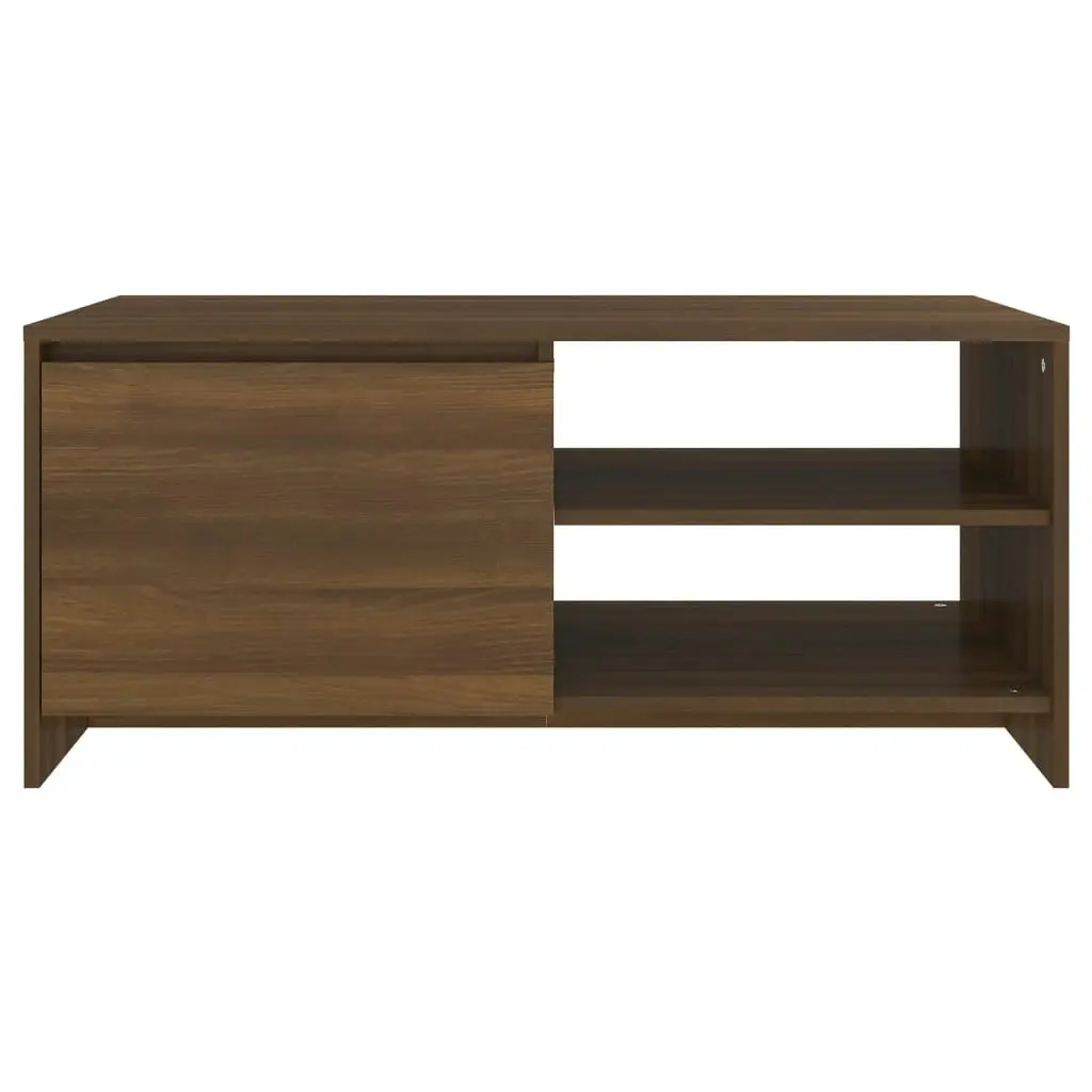 Coffee Table Brown Oak 102x50x45 cm Engineered Wood 813034