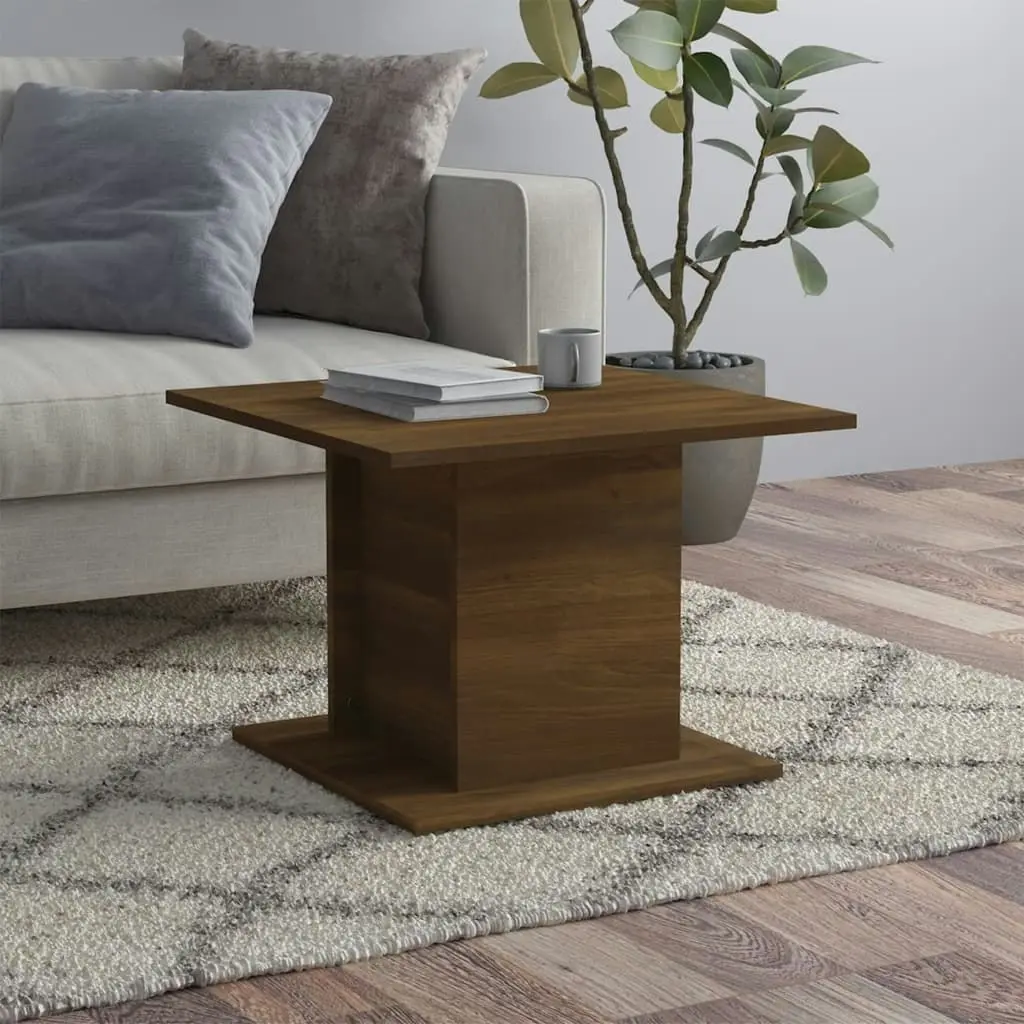 Coffee Table Brown Oak 55.5x55.5x40 cm Engineered Wood 813097