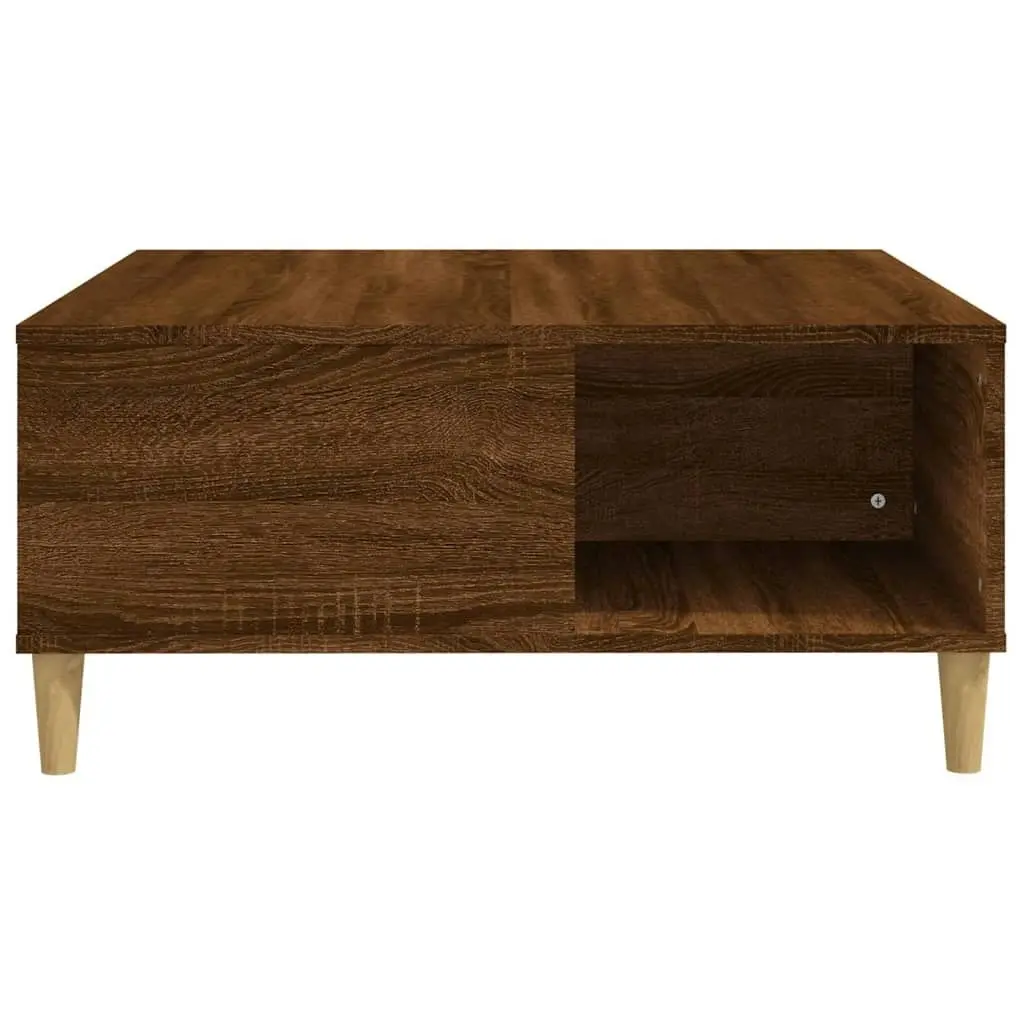 Coffee Table Brown Oak 80x80x36.5 cm Engineered Wood 821099