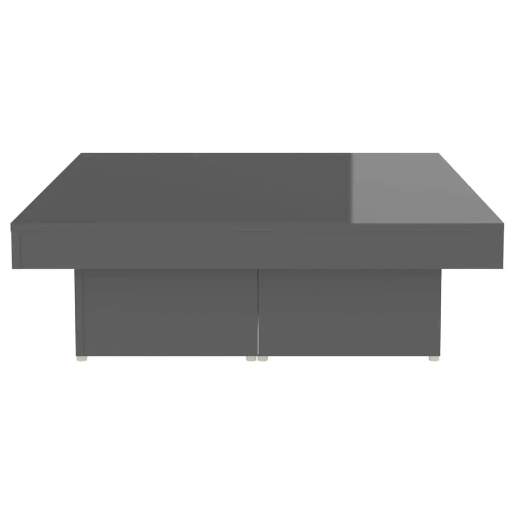 Coffee Table High Gloss Grey 90x90x28 cm Engineered Wood 806920