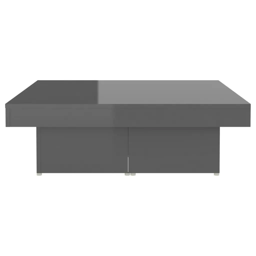 Coffee Table High Gloss Grey 90x90x28 cm Engineered Wood 806920