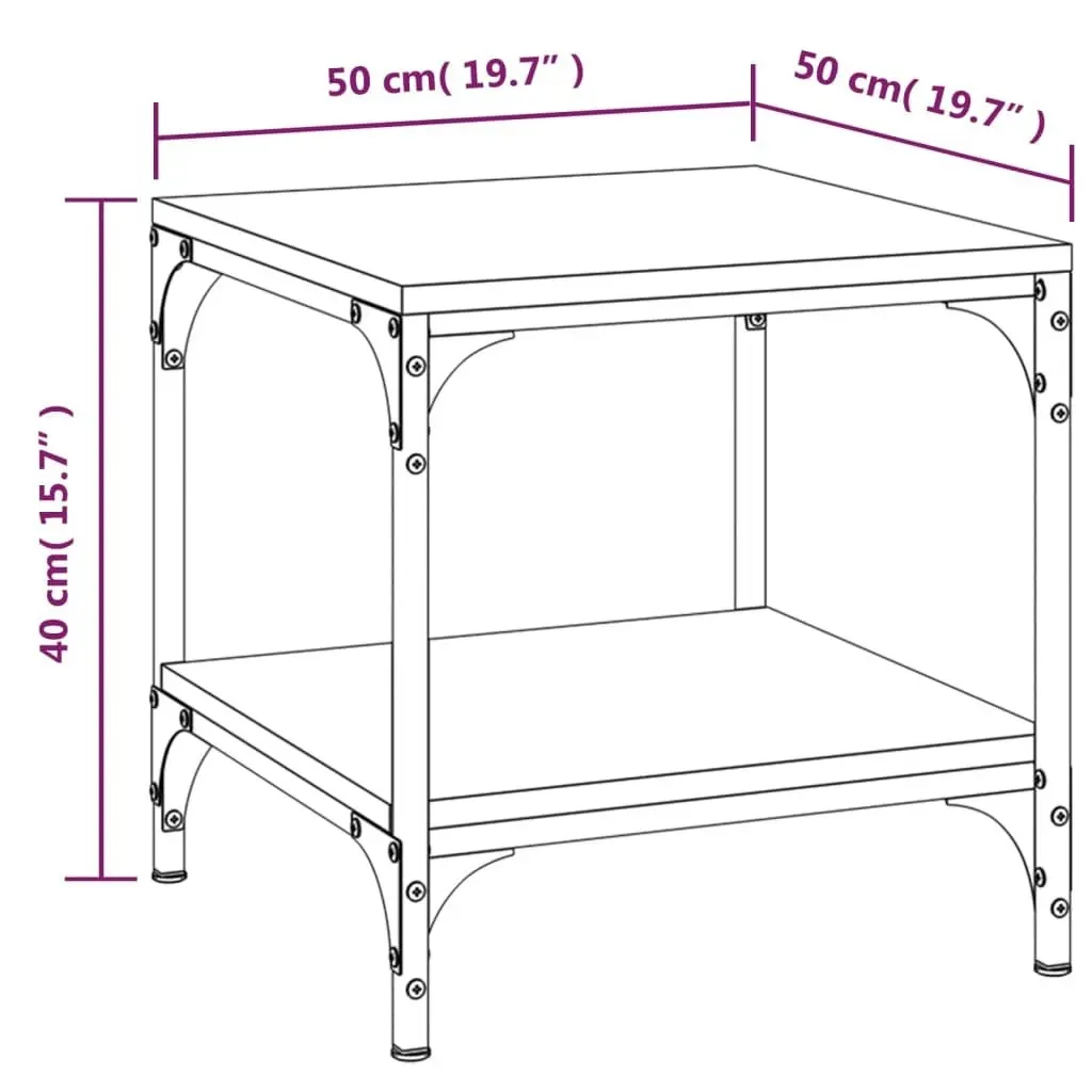 Coffee Table Grey Sonoma 50x50x40 cm Engineered Wood 819375