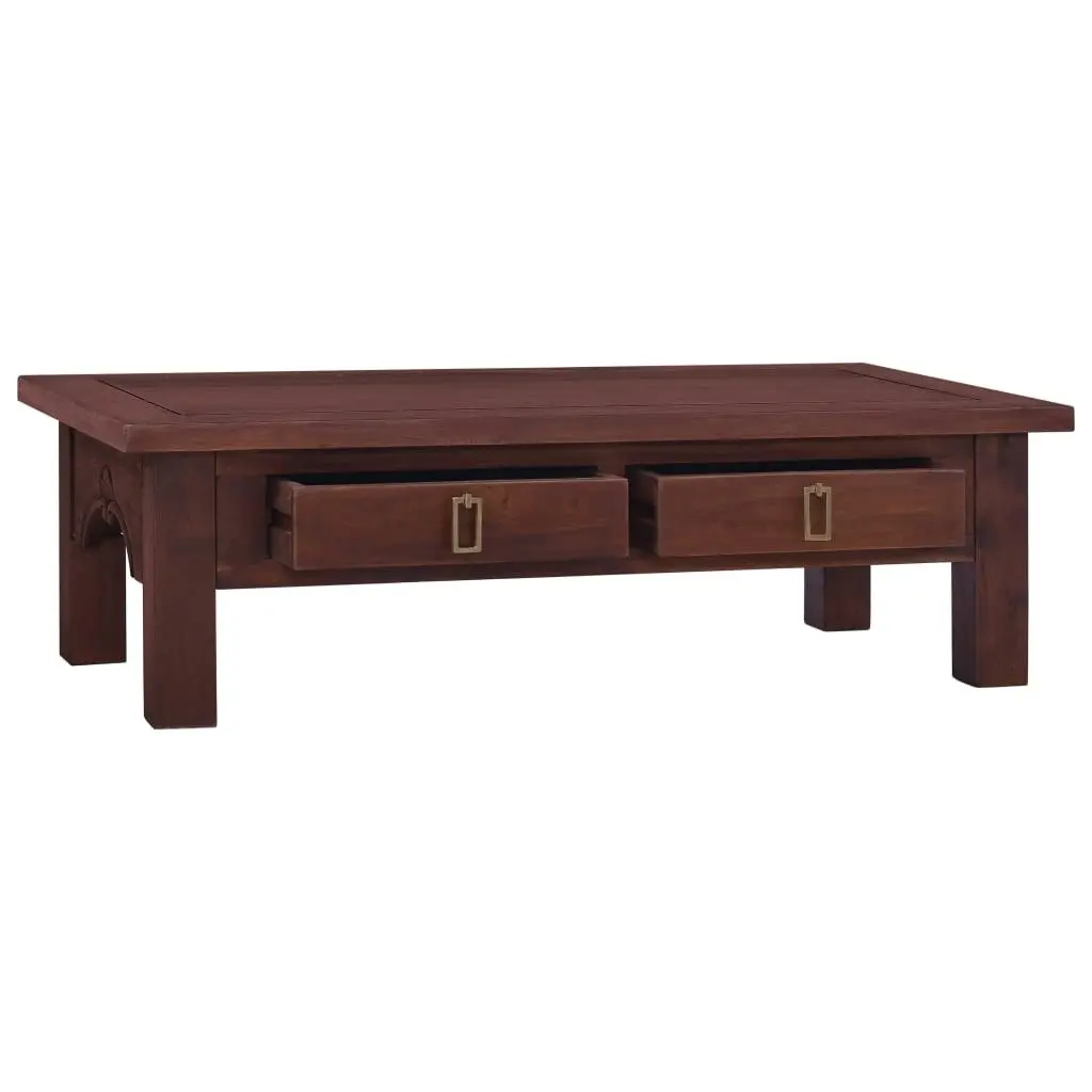 Coffee Table Classical Brown 100x50x30 cm Solid Mahogany Wood 288828