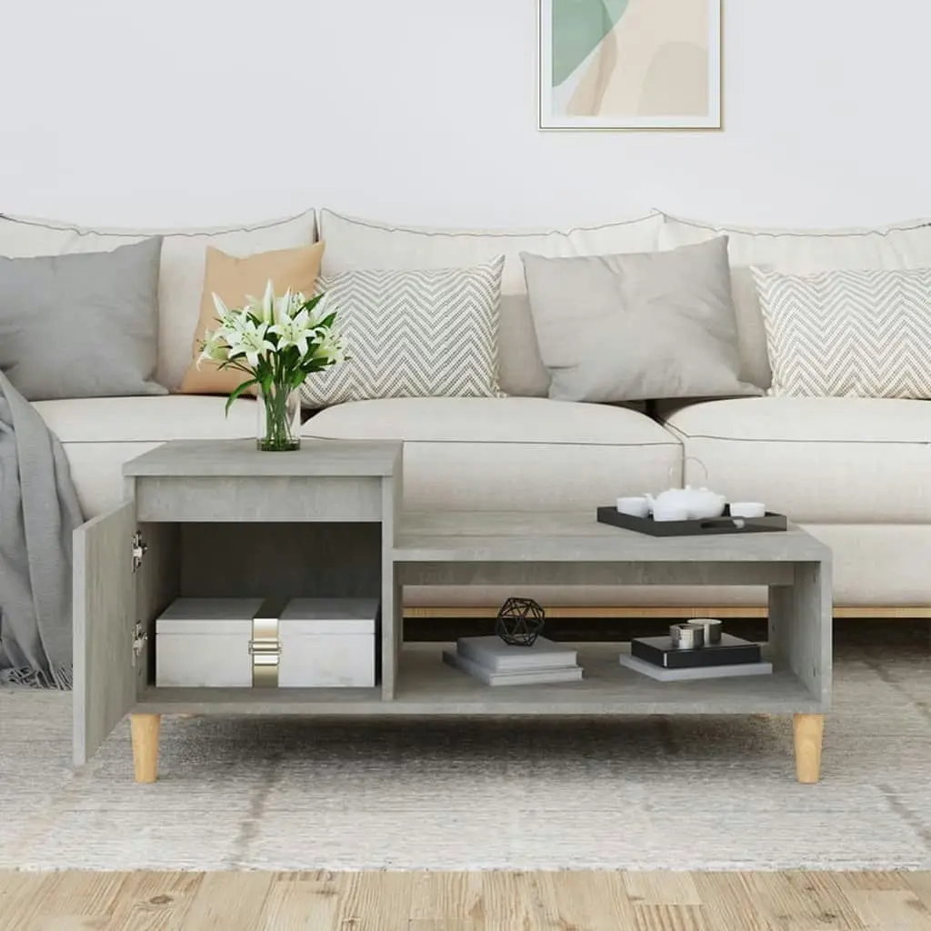 Coffee Table Concrete Grey 100x50x45 cm Engineered Wood 821128