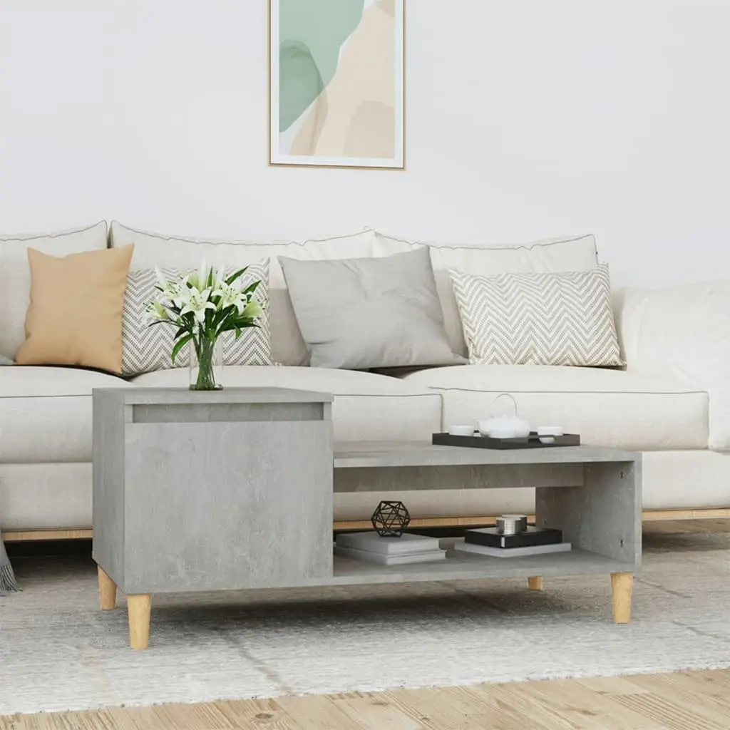 Coffee Table Concrete Grey 100x50x45 cm Engineered Wood 821128