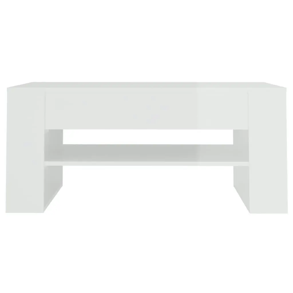 Coffee Table High Gloss White 102x55x45 cm Engineered Wood 810905