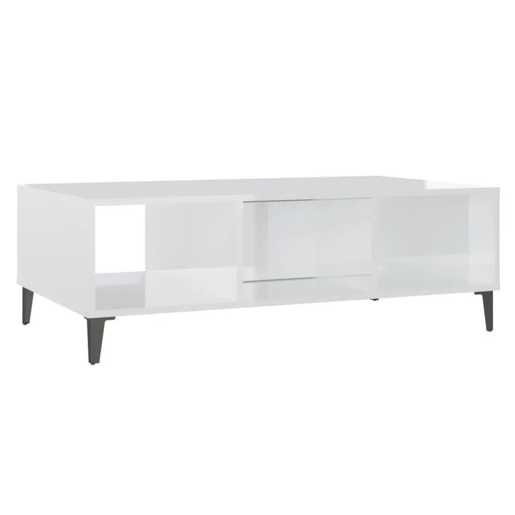 Coffee Table High Gloss White 103.5x60x35 cm Engineered Wood 806028