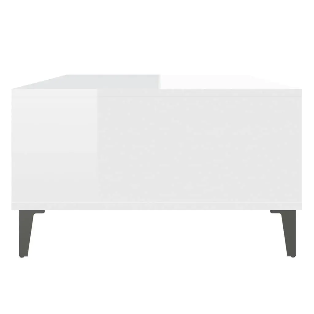 Coffee Table High Gloss White 103.5x60x35 cm Engineered Wood 806028