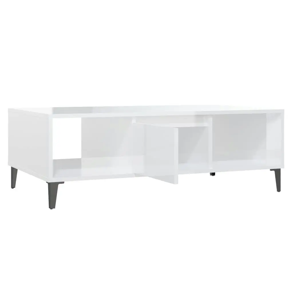 Coffee Table High Gloss White 103.5x60x35 cm Engineered Wood 806028