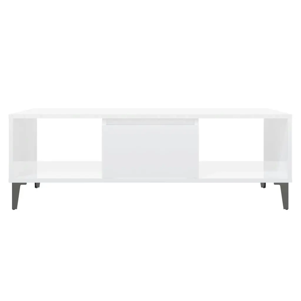 Coffee Table High Gloss White 103.5x60x35 cm Engineered Wood 806028