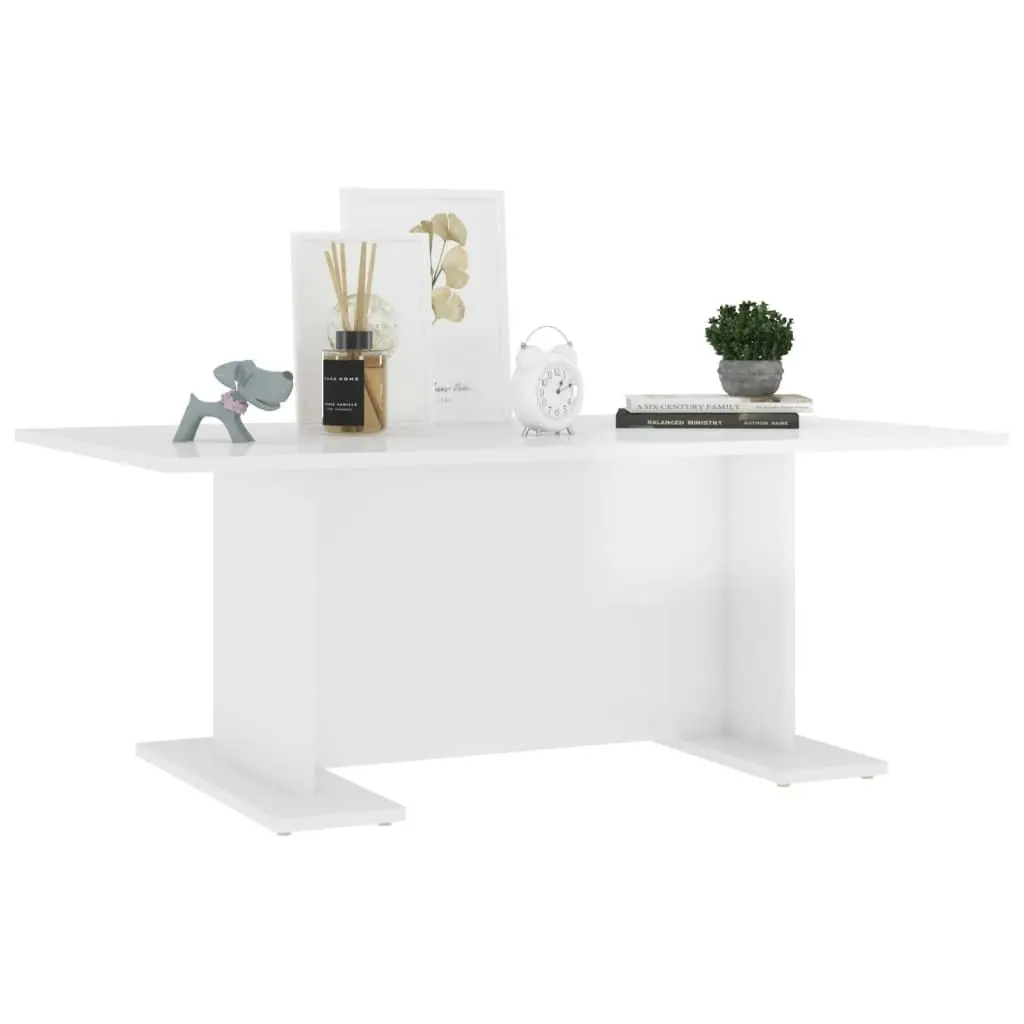 Coffee Table High Gloss White 103.5x60x40 cm Engineered Wood 806846