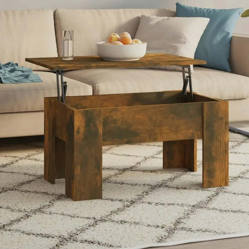 Coffee Table Smoked Oak 79x49x41 cm Engineered Wood 819281