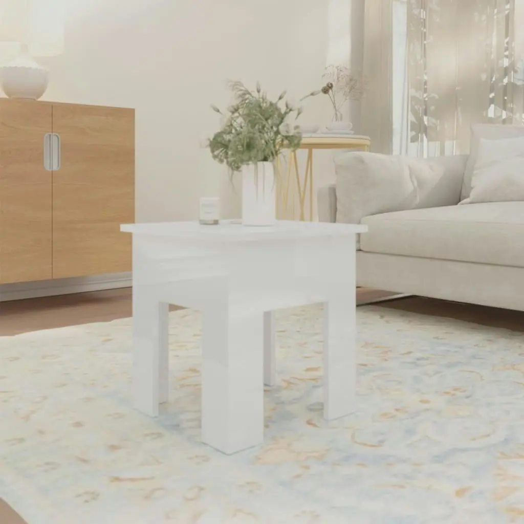 Coffee Table High Gloss White 40x40x42 cm Engineered Wood 810250