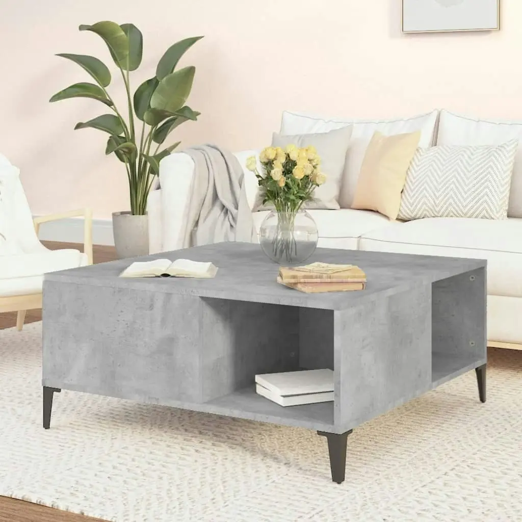 Coffee Table Concrete Grey 80x80x36.5 cm Engineered Wood 821104