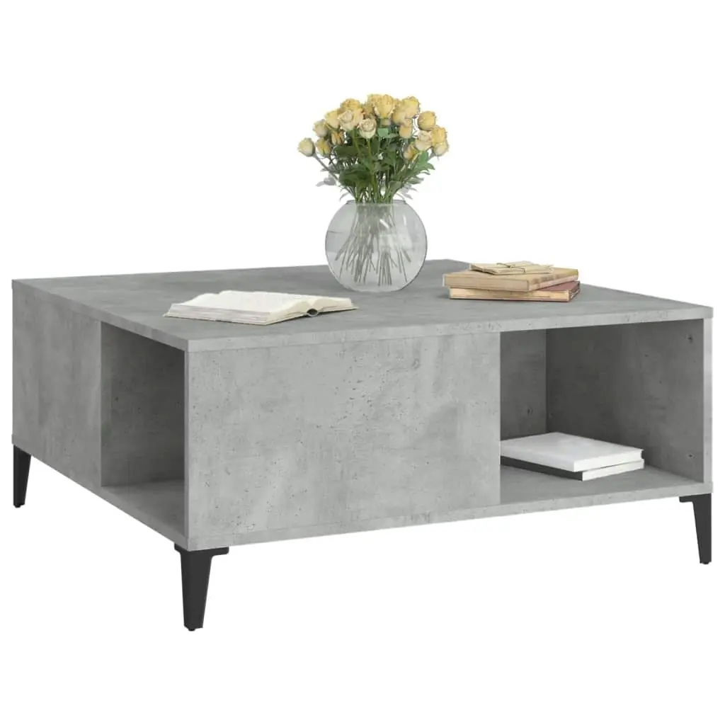 Coffee Table Concrete Grey 80x80x36.5 cm Engineered Wood 821104