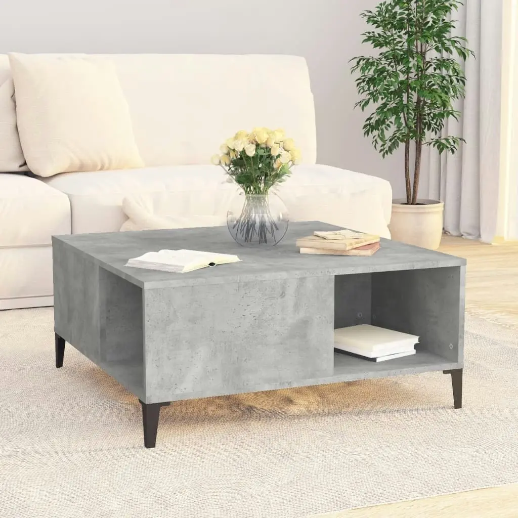 Coffee Table Concrete Grey 80x80x36.5 cm Engineered Wood 821104