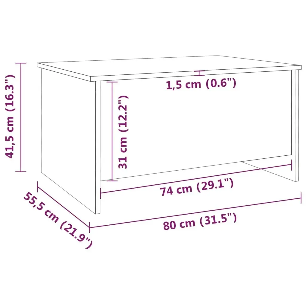 Coffee Table Concrete Grey 80x55.5x41.5 cm Engineered Wood 809678