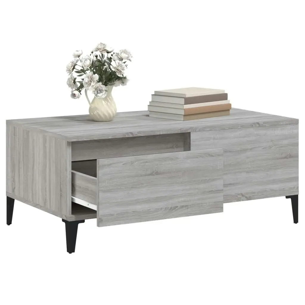 Coffee Table Grey Sonoma 90x50x36.5 cm Engineered Wood 821122