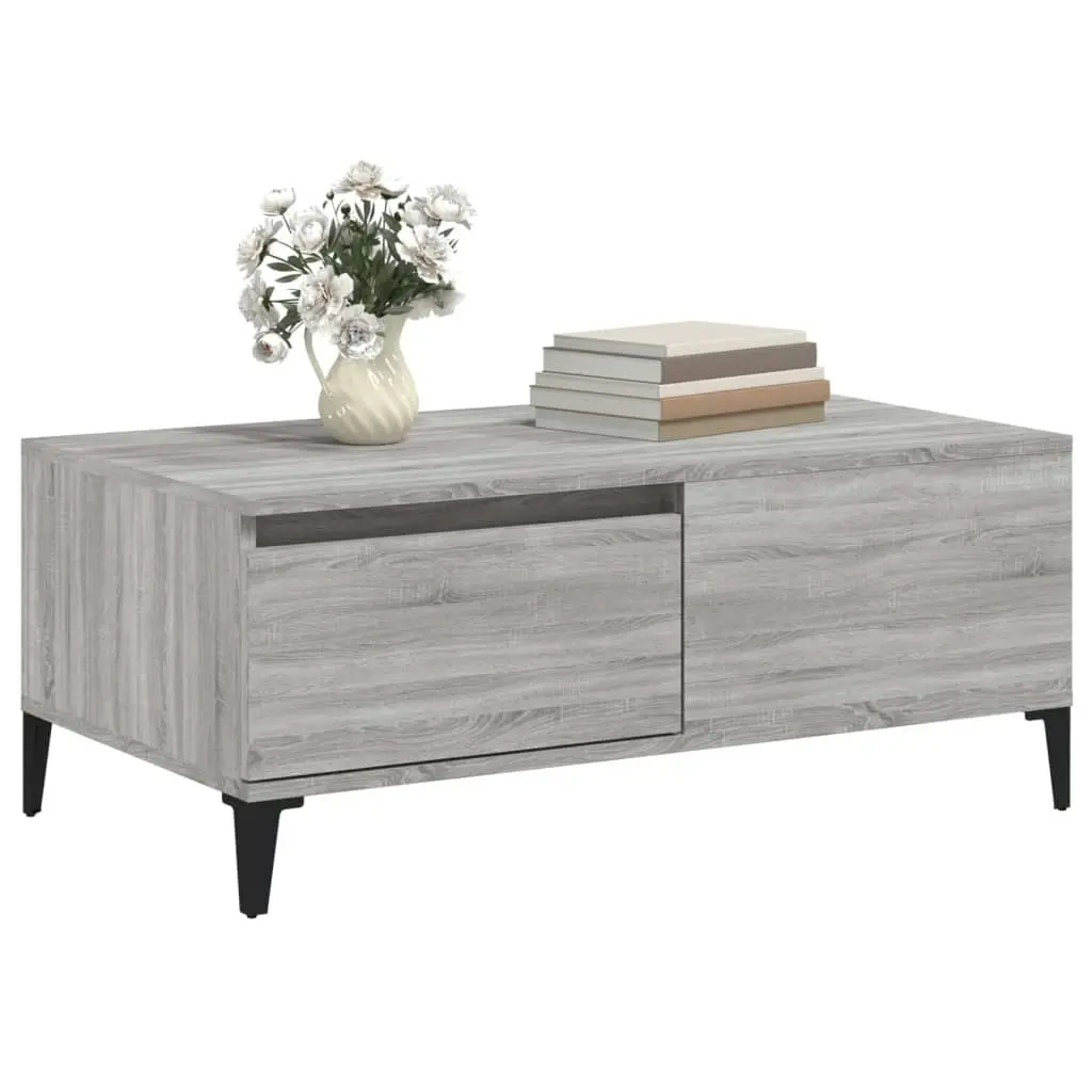 Coffee Table Grey Sonoma 90x50x36.5 cm Engineered Wood 821122