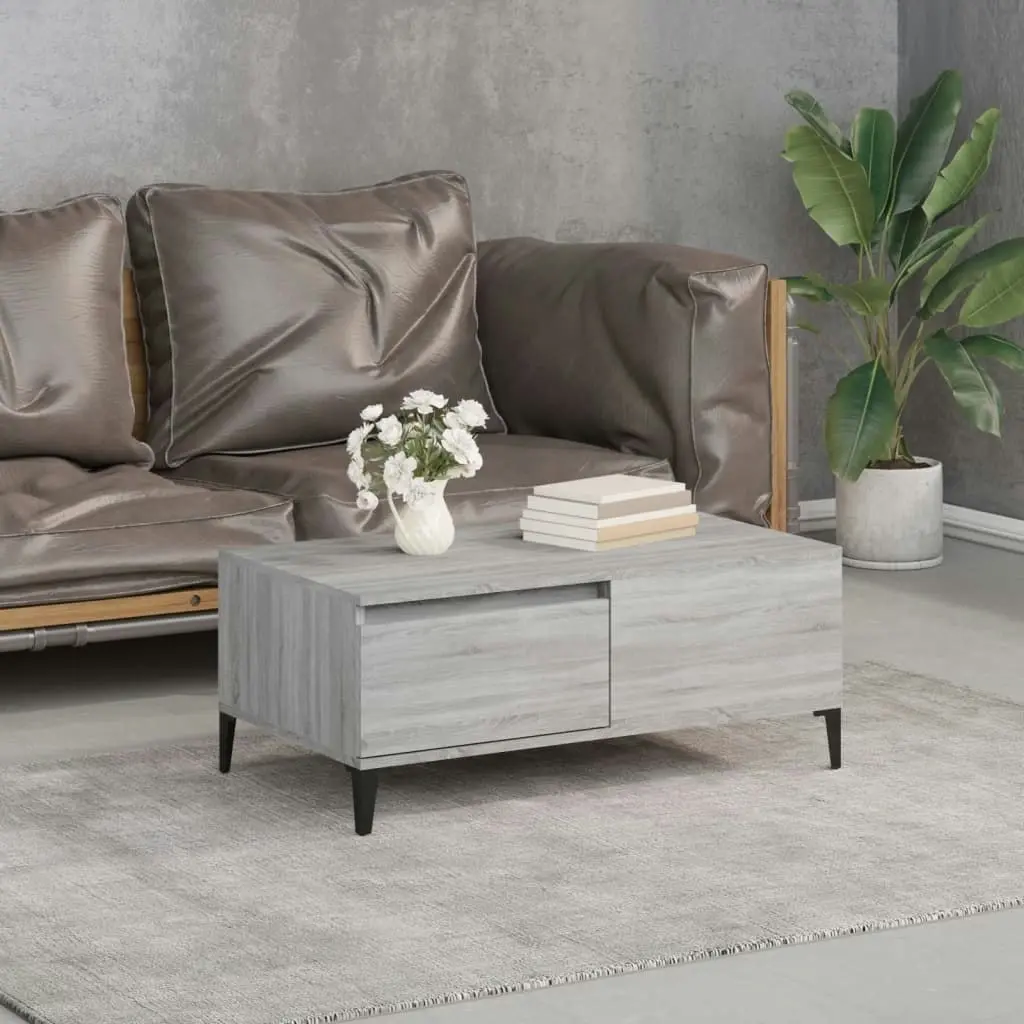 Coffee Table Grey Sonoma 90x50x36.5 cm Engineered Wood 821122