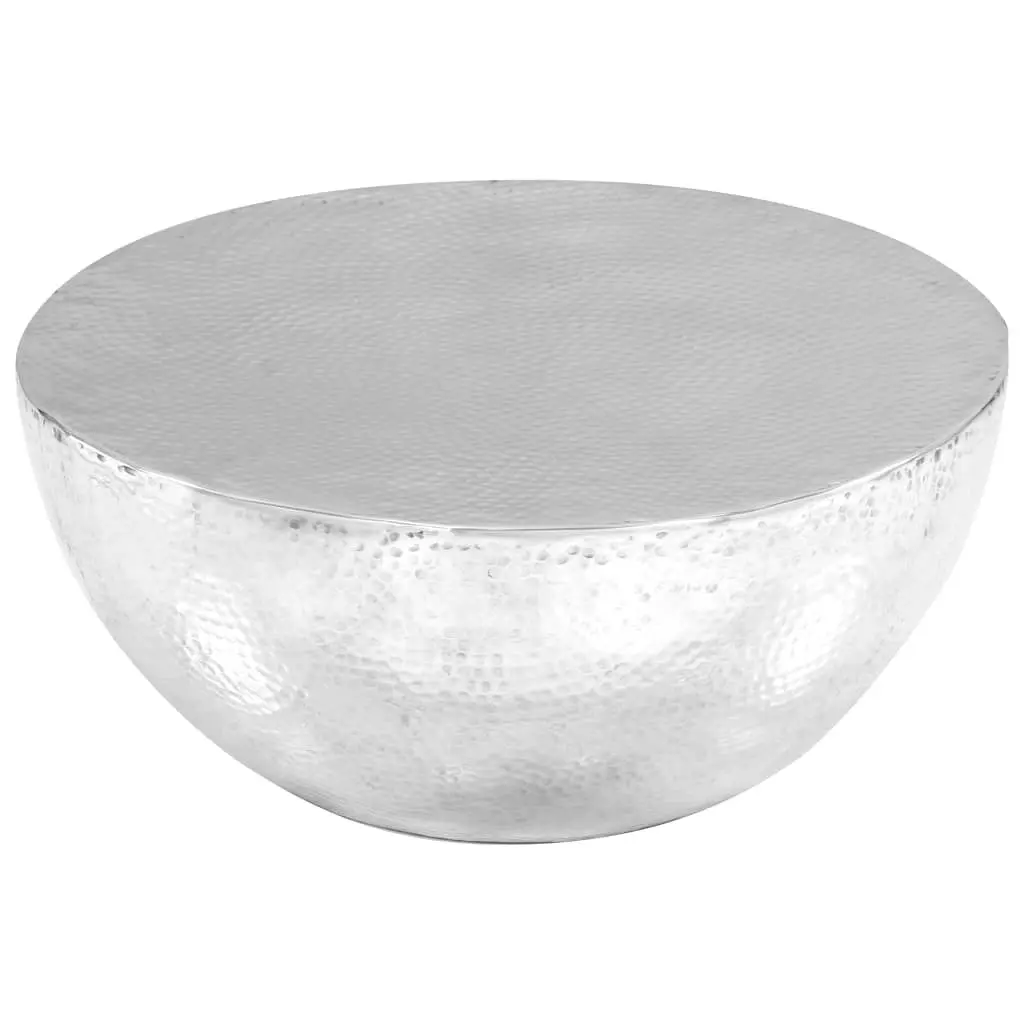 Coffee Table Hammered Aluminium 70x30 cm Silver 246507